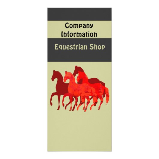 Fantasy Red Horses Reclamekaart (Voorkant)