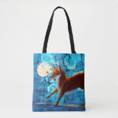 Fantasy Red Kitsune Fox Illustratie Tote Bag (Voorkant)