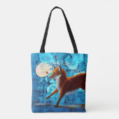Fantasy Red Kitsune Fox Illustratie Tote Bag (Achterkant)