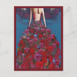 Fantasy Red Roses Trouwjurk Goth Bruid Diva Briefkaart
