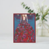 Fantasy Red Roses Trouwjurk Goth Bruid Diva Briefkaart (Staand voorkant)