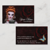 Fantasy Redhead Dark Gothic Style Visitekaartje 2 (Voorkant / Achterkant)