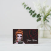 Fantasy Redhead Dark Gothic Style Visitekaartje 2 (Staand voorkant)