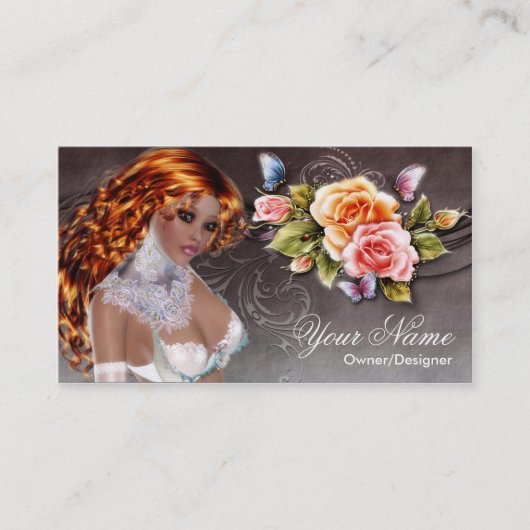 Fantasy Redhead Roos Woman Visitekaartje 2 (Voorkant)