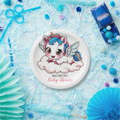 Fantasy Regenboog Eenhoorn Baby shower Papieren Bordje (Feest)