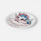 Fantasy Regenboog Eenhoorn Baby shower Papieren Bordje (Gekanteld)