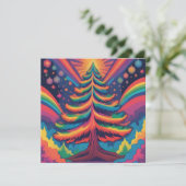 Fantasy Regenboog Kerstboom en Ornamenten Feestdagenkaart (Staand voorkant)