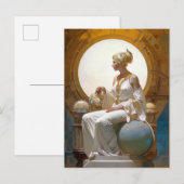 Fantasy Retrofuturistic Art Seed Woman Queen Briefkaart (Voorkant / Achterkant)