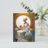Fantasy Retrofuturistic Art Seed Woman Queen Briefkaart (Staand voorkant)