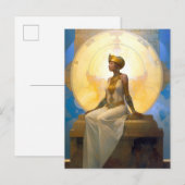 Fantasy Retrofuturistic Art Seed Woman Queen Briefkaart (Voorkant / Achterkant)