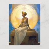 Fantasy Retrofuturistic Art Seed Woman Queen Briefkaart (Voorkant)