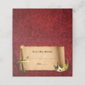 Fantasy Ridder Zwaard Middeleeuwse Tijden Bar Mitz Plaatskaartje (Buitenkant ongevouwen)