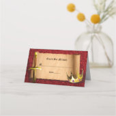 Fantasy Ridder Zwaard Middeleeuwse Tijden Bar Mitz Plaatskaartje (Voorkant)