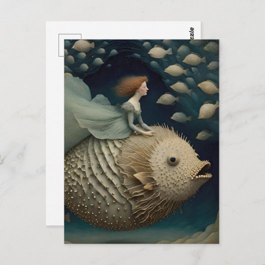 Fantasy Ride op een Pufferfish Briefkaart (Voorkant / Achterkant)
