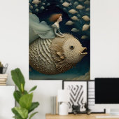 Fantasy Ride op een Pufferfish Poster (Thuiskantoor)