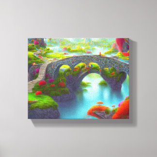 Fantasy River Gardens Canvas Afdruk