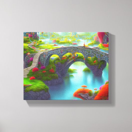 Fantasy River Gardens Canvas Afdruk (Voorkant)
