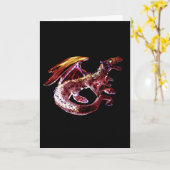 Fantasy Robijn Rode Draak Kaart Aanpasbaar (Gele Bloem)