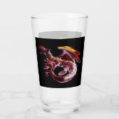 Fantasy Robijn Rode Draak Vlam Mythologische Kunst Glas (Achterkant)