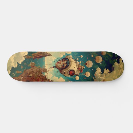 Fantasy robot ship wall art skateboard (Horizontaal)