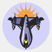 Fantasy Rocket Ship Flight Sticker (Voorkant)
