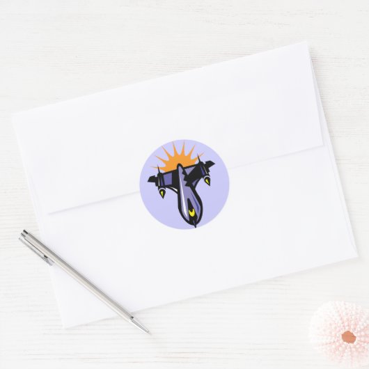 Fantasy Rocket Ship Flight Sticker (Envelop)