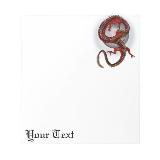 Fantasy Rode Draak Notitieblok (Voorkant)