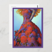 Fantasy Rode Rozen Trouwjurk Goth Bruid Briefkaart (Voorkant / Achterkant)