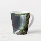 Fantasy rode rozen voor een waterval latte mok (Rechterhoek)