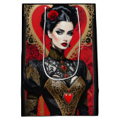 Fantasy Rood en Zwart Gothic Lady Gift Bag Medium Cadeauzakje (Achterkant)