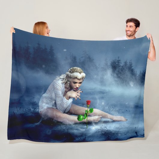 FANTASY-ROOS FLEECE DEKEN (In situ)