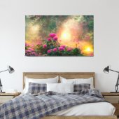 FANTASY Roos Garden - Gewatteerd Canvas Afdruk (Insitu (Slaapkamer))