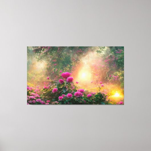 FANTASY Roos Garden - Gewatteerd Canvas Afdruk (Voorkant)