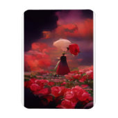 Fantasy Roos Veld onder de hemel Magneet (Verticaal)