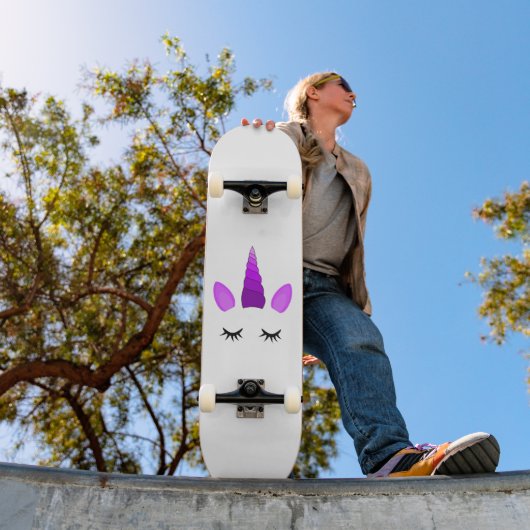Fantasy Roze Eenhoorn Cute Persoonlijk Skateboard (Buiten 1)