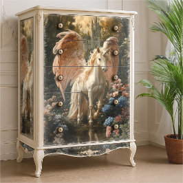 Fantasy Roze en Blauwe bos Eenhoorn Decoupage Tissuepapier
