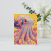 Fantasy Roze en Paarse Octopus Briefkaart (Staand voorkant)