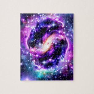 Fantasy Roze en Paarse Swirly Cosmic Space Event Legpuzzel