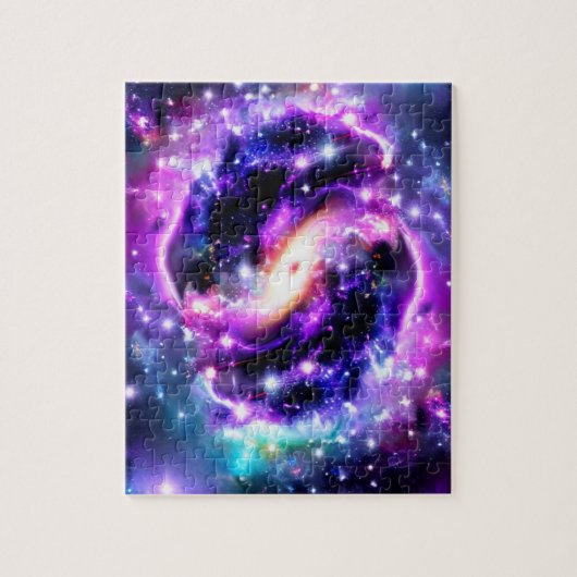 Fantasy Roze en Paarse Swirly Cosmic Space Event Legpuzzel (Verticaal)