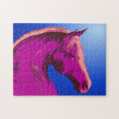 Fantasy Roze Paardengezicht Abstract Legpuzzel (Horizontaal)