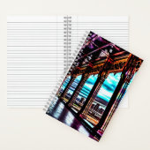 Fantasy roze rode blauwe hemelbrug notitieboek (Binnen)