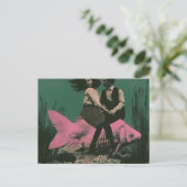 Fantasy Roze Vis Koppel Reizen Briefkaart (Staand voorkant)