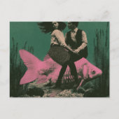 Fantasy Roze Vis Koppel Reizen Briefkaart (Voorkant)
