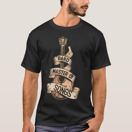 Fantasy RPG De Bard Cool Lute Tabletop RP T-shirt (Voorkant)