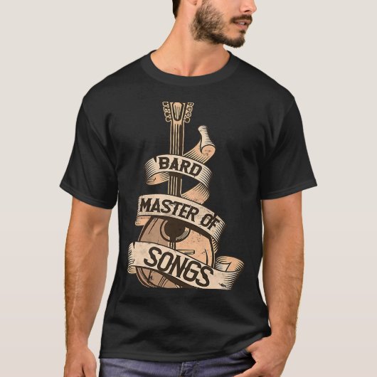 Fantasy RPG De Bard Cool  Lute Tabletop RP T-shirt (Voorkant)