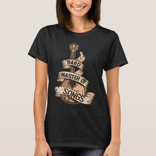 Fantasy RPG De Bard Cool Lute Tabletop RP T-shirt (Voorkant)
