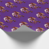 Fantasy Ruby Red Dragon Paarse Cadeaupapier (Hoek)