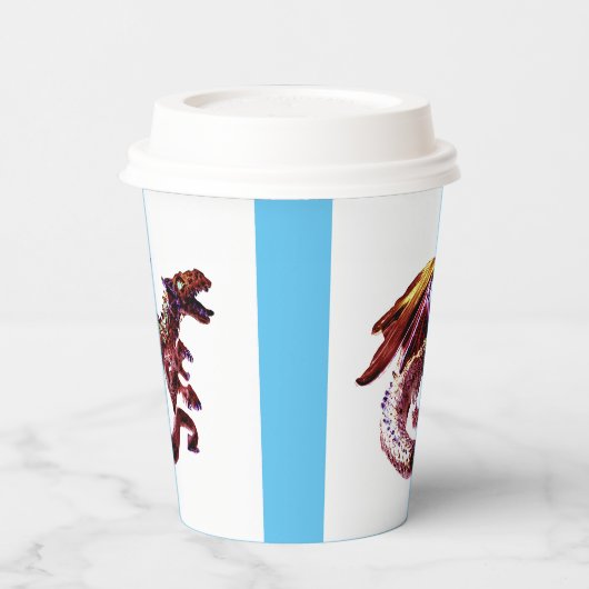 Fantasy Ruby Red Dragon Papieren Bekers (Links)