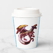 Fantasy Ruby Red Dragon Papieren Bekers (Achterkant)