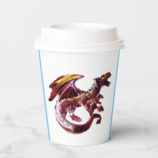 Fantasy Ruby Red Dragon Papieren Bekers (Achterkant)